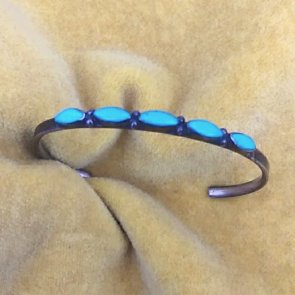 Vintage turquoise southwestern boho cuff bracelet bohemian hippy hippie hip